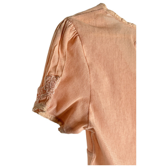 Womens Express Design Studio Vintage Blush Empire Boho Romantic top Shirt Large - Picture 4 of 4